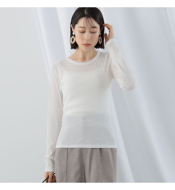 Ray BEAMS 「テレコ リブ クルーネック トップス」|Tシャツ・カットソー|