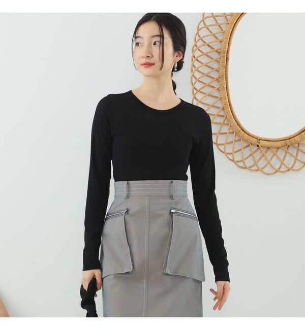 Ray BEAMS 「テレコ リブ クルーネック トップス」|Tシャツ・カットソー|