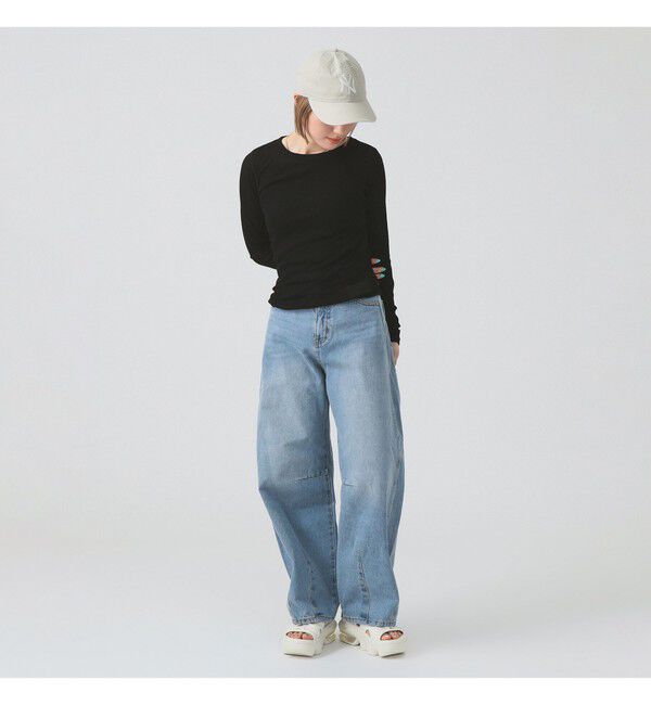 Ray BEAMS 「テレコ リブ クルーネック トップス」|Tシャツ・カットソー|