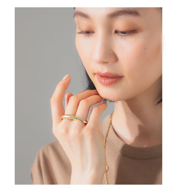 Demi-Luxe BEAMS 「ISOLATION / カーブ ダブルフィンガー リング」|その他|GOLD