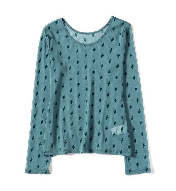 Ray BEAMS 「フロッキー プリント シアー ラウンドネック トップス」|Tシャツ・カットソー|