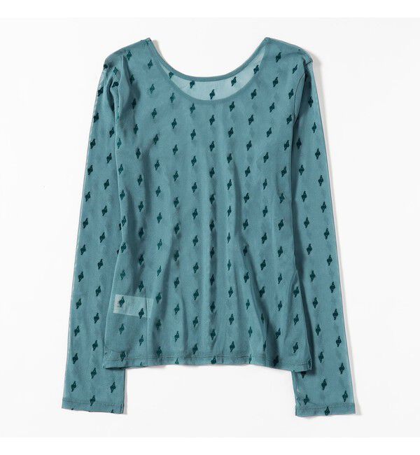 Ray BEAMS 「フロッキー プリント シアー ラウンドネック トップス」|Tシャツ・カットソー|