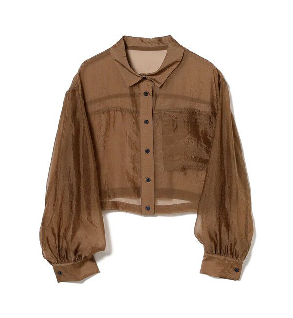 Ray BEAMS 「シアー クロップド シャツ」|シャツ・ブラウス|BROWN