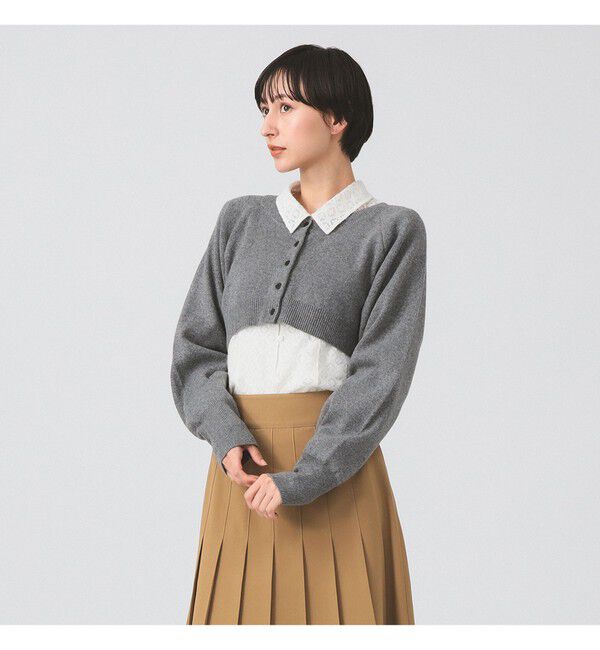 Ray BEAMS 「クロップド クルーネック カーディガン」|ニット・セーター|