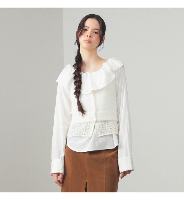 Ray BEAMS 「ラッフル オフショルダー ブラウス」|シャツ・ブラウス|