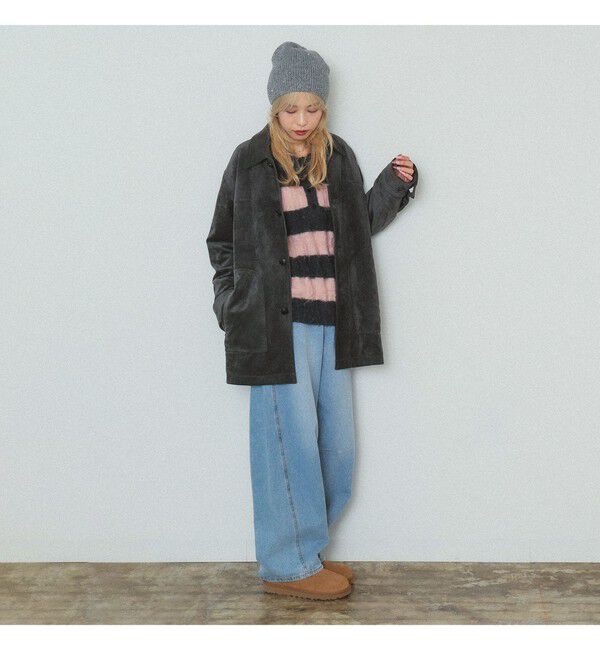 Ray BEAMS 「フェイク スエード ハーフ コート」|ダッフルコート|