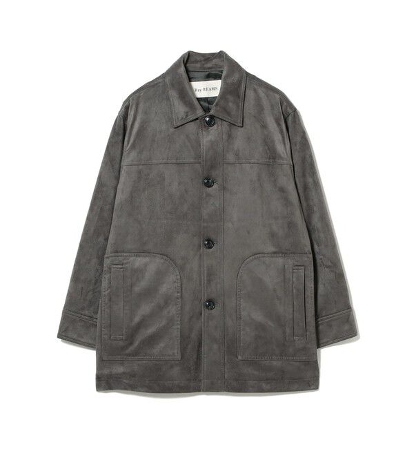 Ray BEAMS 「フェイク スエード ハーフ コート」|ダッフルコート|