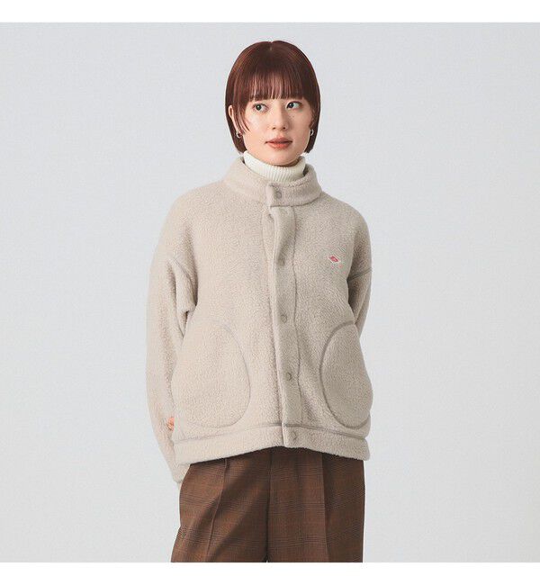 Ray BEAMS 「DANTON / DOUBLE FACE BOA STAND COLLAR CARDIGAN」|ブルゾン・スタジャン|120_BEIGE