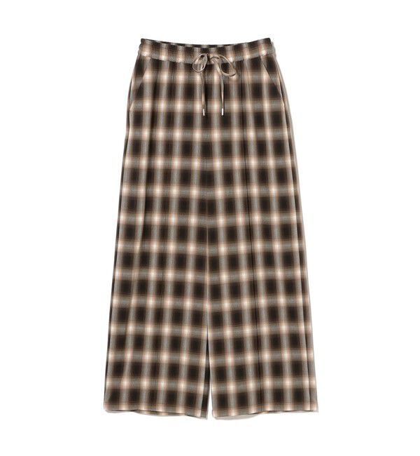 Ray BEAMS 「オンブレチェック ワイド パンツ」|チノ|