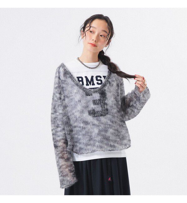 BEAMSBOY「カスリ モヘア ベースボール」|ニット・セーター|BLACK