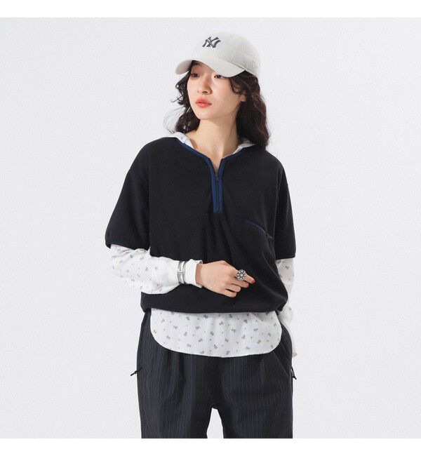 BEAMSBOY「フリース ハーフジップ ショートスリーブ」|ベスト・ジレ|