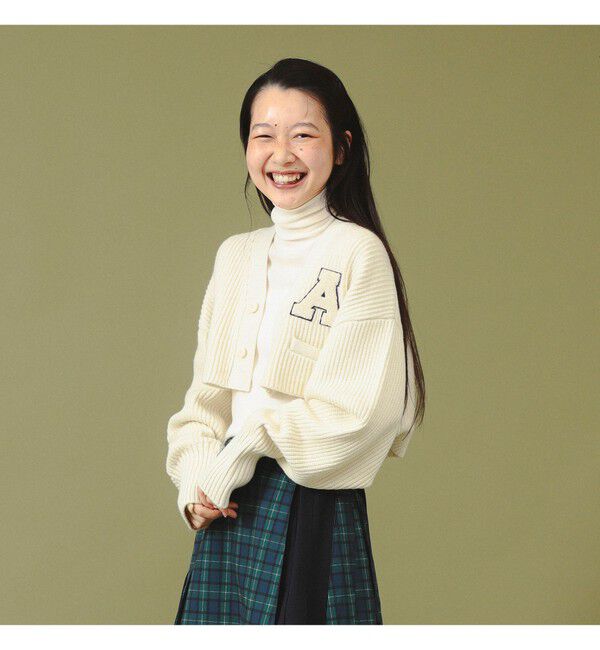 BEAMSBOY「ショート レタード カーディガン」|ニット・セーター|