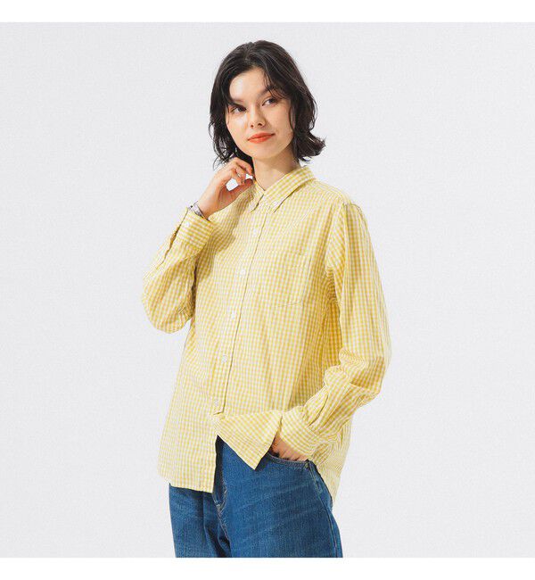 BEAMSBOY「100/2 ギンガムチェック ボタンダウン シャツ」|シャツ・ブラウス|YELLOW