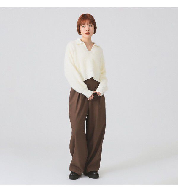 Ray BEAMS 「フェザー シャギー スキッパー ニット」|ニット・セーター|