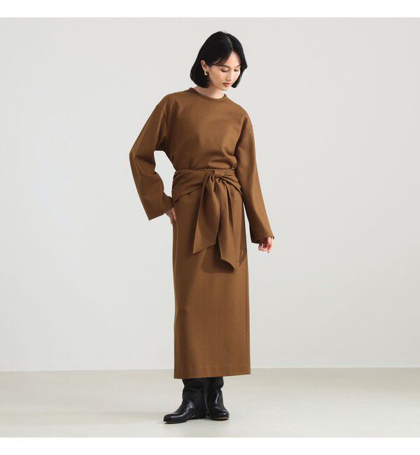 Demi-Luxe BEAMS 「ウール ジャージ リボン スカート」|スカート|