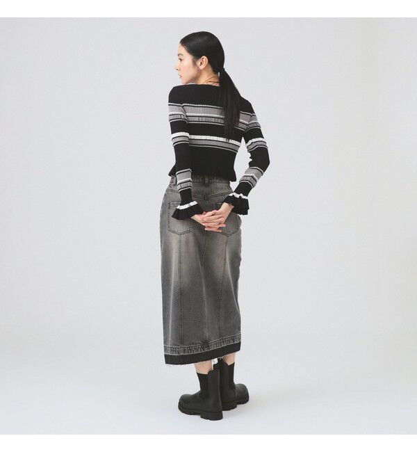 Ray BEAMS 「リブ マルチボーダー カーディガン」|カーディガン|