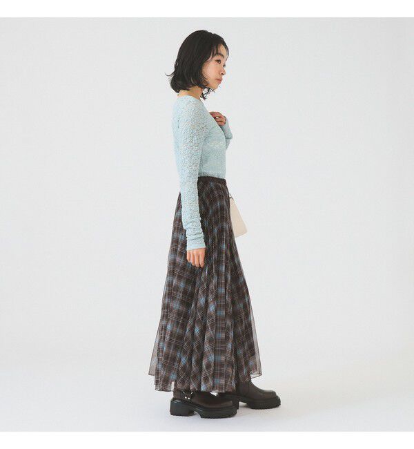 Ray BEAMS 「ジャカード レース クルーネック Tシャツ」|Tシャツ・カットソー|