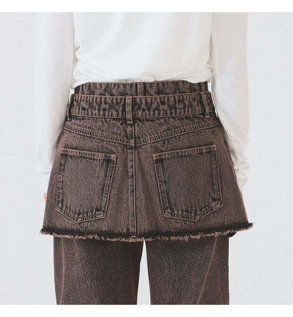 Ray BEAMS 「デニムスカート レイヤード パンツ」|デニム|