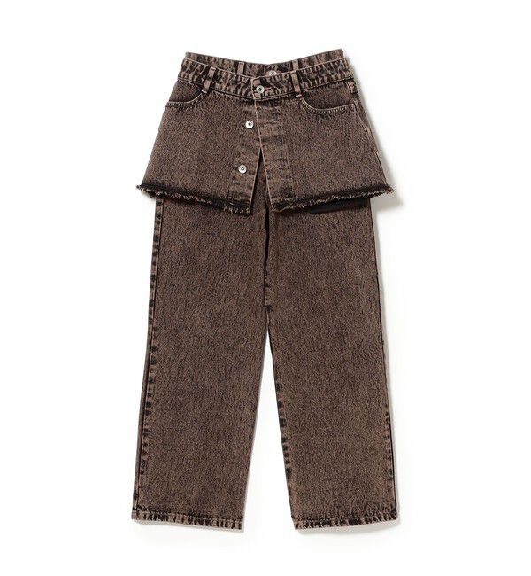 Ray BEAMS 「デニムスカート レイヤード パンツ」|デニム|