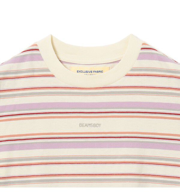 BEAMSBOY「エンブロイダリー マルチボーダー ショートスリーブ Tシャツ」|Tシャツ・カットソー|