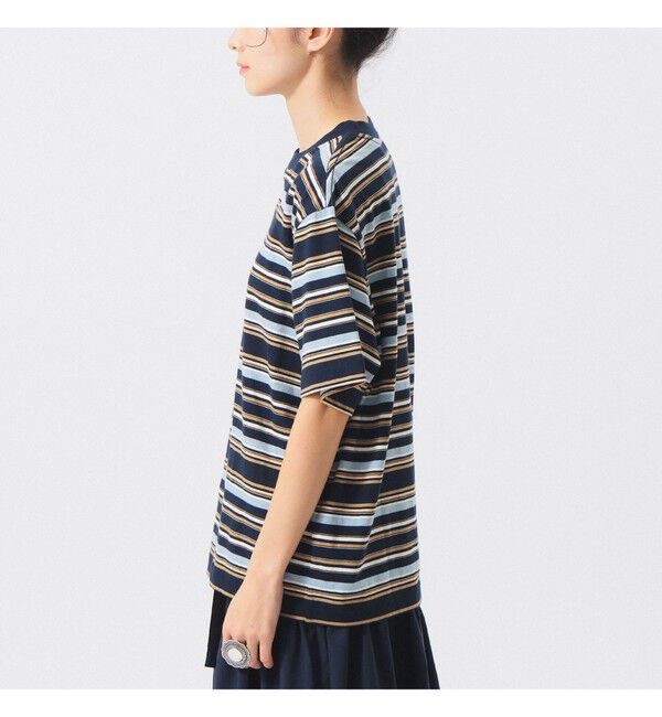 BEAMSBOY「エンブロイダリー マルチボーダー ショートスリーブ Tシャツ」|Tシャツ・カットソー|