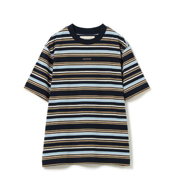 BEAMSBOY「エンブロイダリー マルチボーダー ショートスリーブ Tシャツ」|Tシャツ・カットソー|