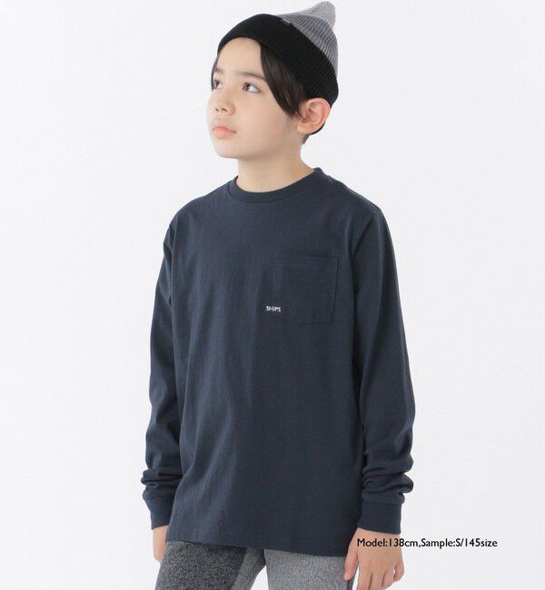 SHIPS KIDS「【WEB限定】SHIPS KIDS:100～160cm / ＜家族おそろい＞SHIPS マイクロロゴ ロングスリーブ TEE」|Tシャツ・カットソー|