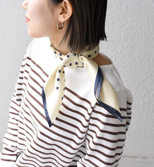 SHIPS for women「ドットシルクスカーフ 65&times;65」|バンダナ・スカーフ|