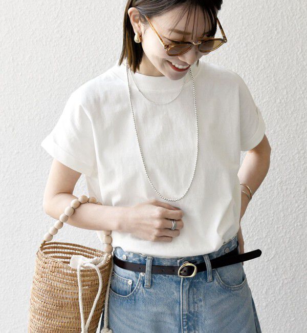 SHIPS any「SHIPS any:〈抗菌防臭/洗濯機可能〉USAコットン フレンチスリーブ TEE」|Tシャツ・カットソー|ホワイト