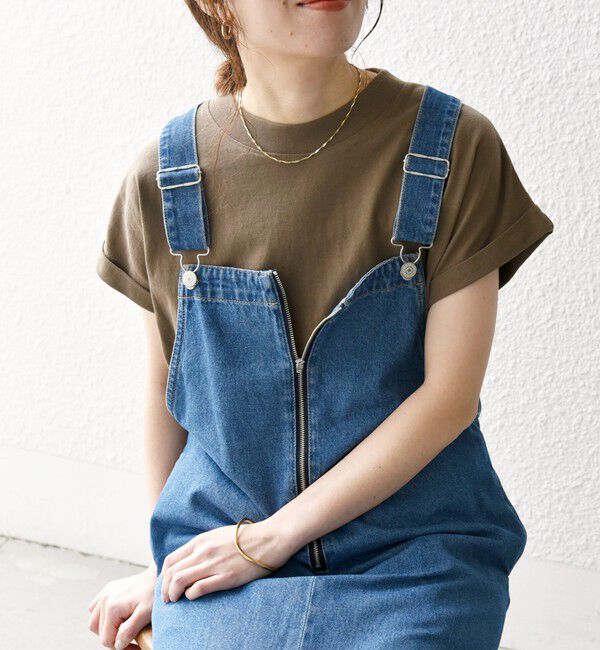 SHIPS any「SHIPS any:〈抗菌防臭/洗濯機可能〉USAコットン フレンチスリーブ TEE」|Tシャツ・カットソー|オリーブ