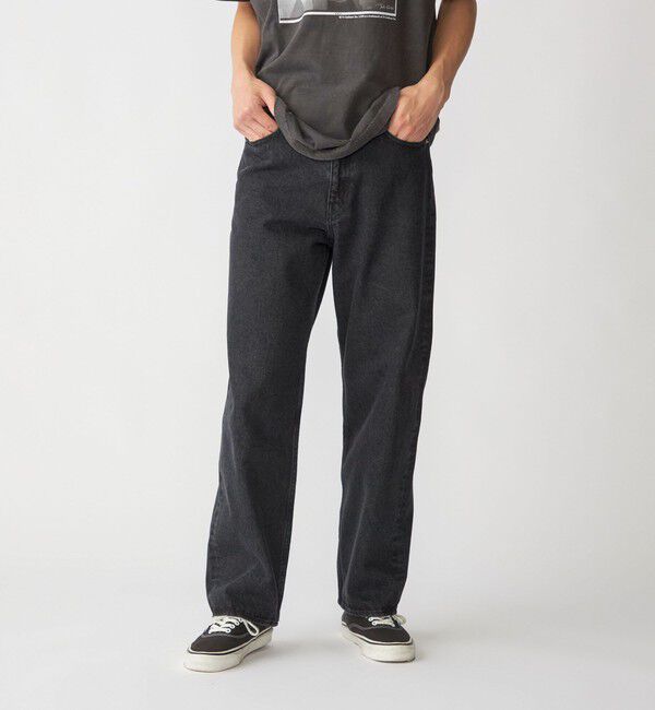 SHIPS「SHIPS: 〈セットアップ対応〉 13.5oz リラックス デニム 5ポケット パンツ」|デニム|ブラック