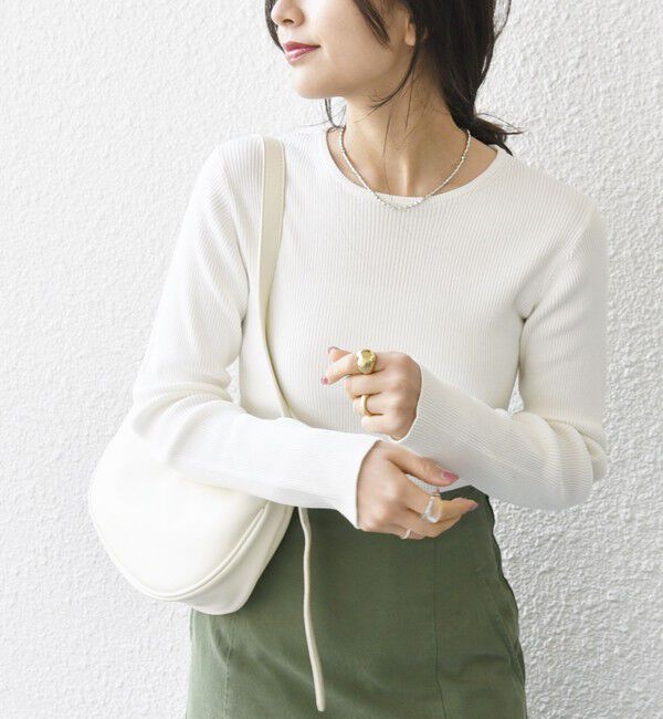 SHIPS any「SHIPS any:〈手洗い可能〉コットン クルーネック ベーシック リブ ニット」|ニット・セーター|