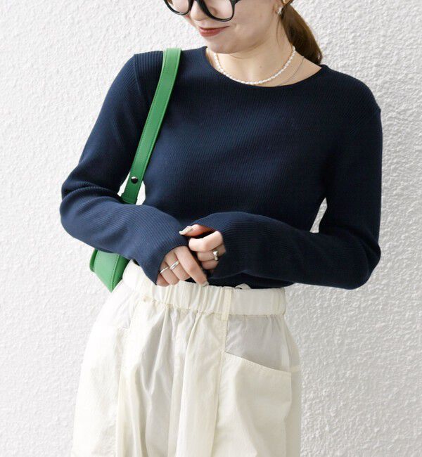 SHIPS any「SHIPS any:〈手洗い可能〉コットン クルーネック ベーシック リブ ニット」|ニット・セーター|