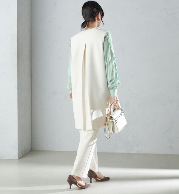 SHIPS for women「【SHIPS別注】kaene:〈洗濯機可能〉ハイストレッチ ダンボール フリル ジレ」|ベスト・ジレ|