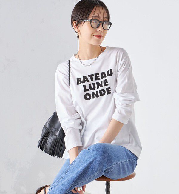 SHIPS for women「ローズ ペトール ロング スリーブ プリント TEE」|Tシャツ・カットソー|