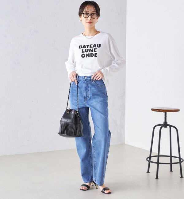 SHIPS for women「ローズ ペトール ロング スリーブ プリント TEE」|Tシャツ・カットソー|