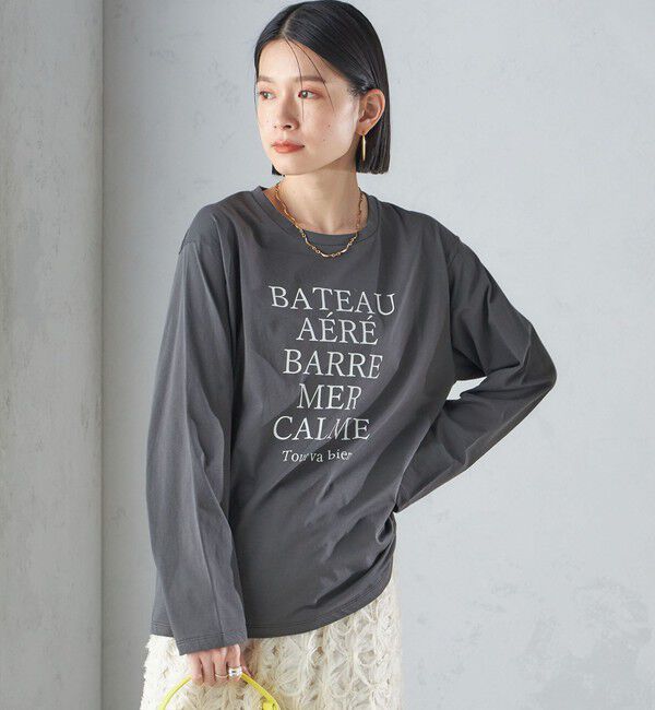 SHIPS for women「ローズ ペトール ロング スリーブ プリント TEE」|Tシャツ・カットソー|