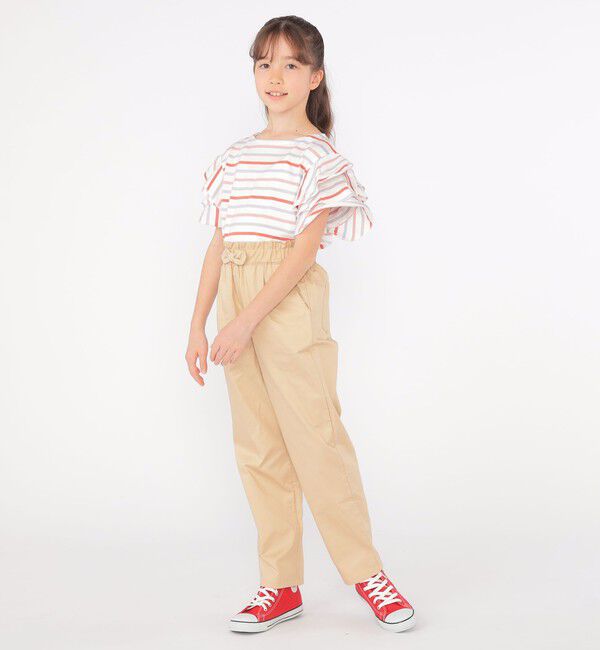SHIPS KIDS「SHIPS KIDS:140～150cm / オーガニック コットン フリル スリーブ TEE」|Tシャツ・カットソー|