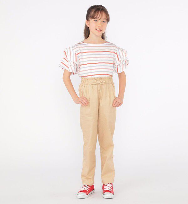 SHIPS KIDS「SHIPS KIDS:140～150cm / オーガニック コットン フリル スリーブ TEE」|Tシャツ・カットソー|