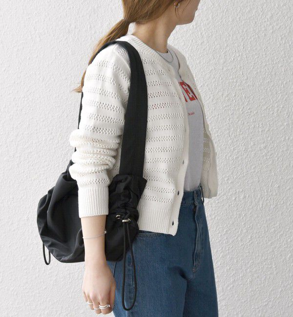 SHIPS any「SHIPS any: メッシュ ボーダー クルーネック カーディガン」|カーディガン|