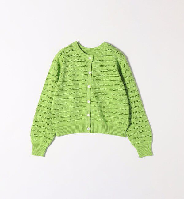 SHIPS any「SHIPS any: メッシュ ボーダー クルーネック カーディガン」|カーディガン|