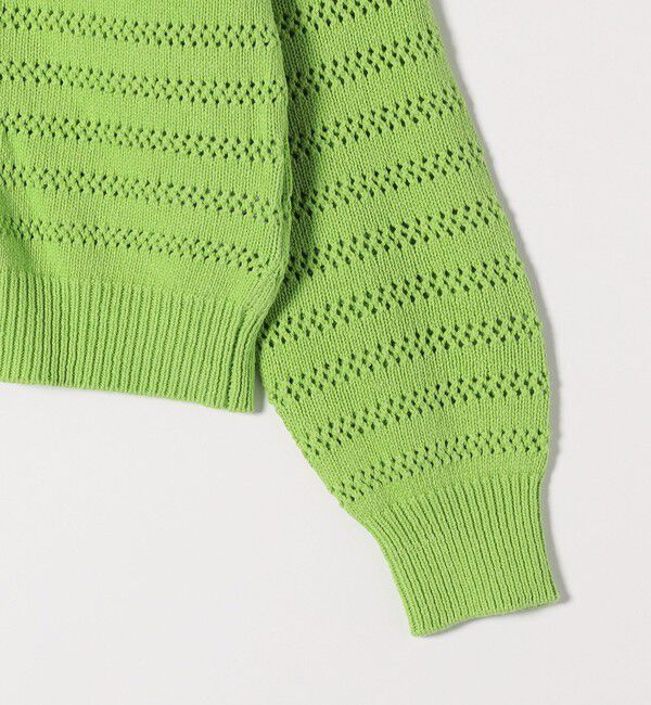 SHIPS any「SHIPS any: メッシュ ボーダー クルーネック カーディガン」|カーディガン|