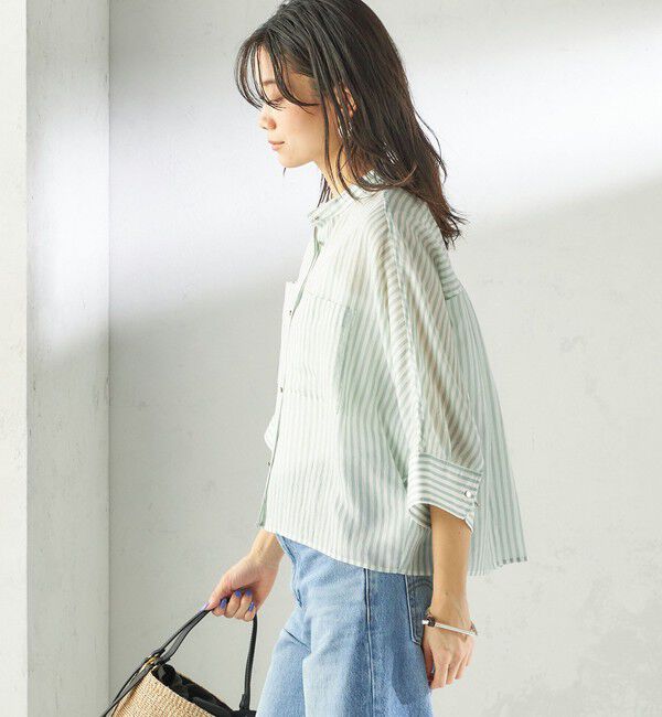 SHIPS for women「〈手洗い可能〉シルク混 シアー 羽織 シャツ」|シャツ・ブラウス|