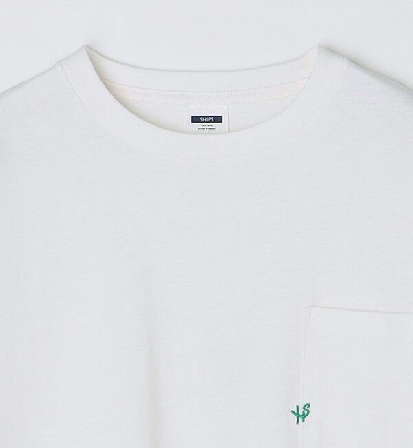 SHIPS「【WEB限定】SHIPS:〈汗染み防止加工〉ワンポイントロゴ ビッグシルエットヘビーウェイトTシャツ」|Tシャツ・カットソー|