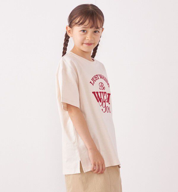 SHIPS any「SHIPS any: プリント &times; 刺繍 ロゴ Tシャツ<KIDS>」|Tシャツ・カットソー|