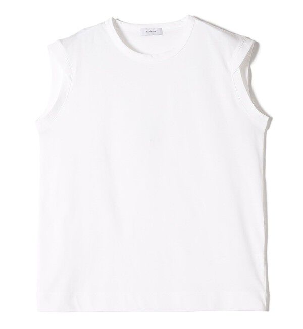 SHIPS for women「assiette:〈手洗い可能〉プレミアム 天竺 ノースリーブ」|その他|ホワイト系