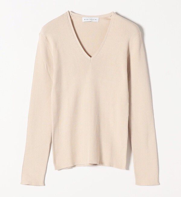 quaranciel「quaranciel:〈手洗い可能〉コットン Vネック リブ ニット」|ニット・セーター|