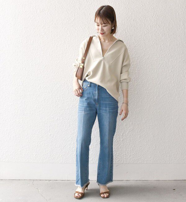 SHIPS any「SHIPS any:〈手洗い可能〉ハーフ ジップ ハイネック プルオーバー」|ニット・セーター|