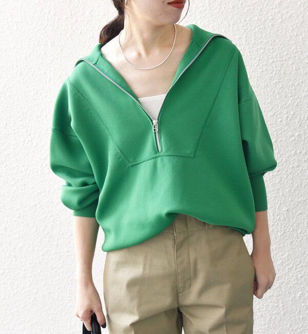 SHIPS any「SHIPS any:〈手洗い可能〉ハーフ ジップ ハイネック プルオーバー」|ニット・セーター|