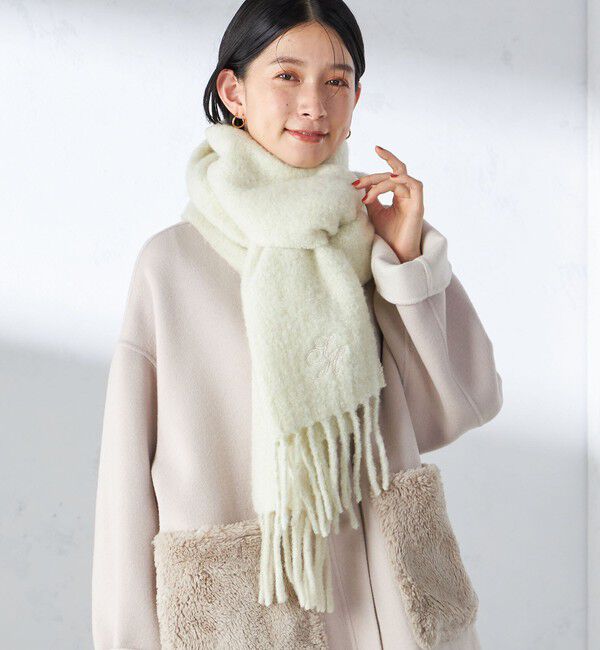 SHIPS for women「刺繍 モへヤ ミックス マフラー」|マフラー|